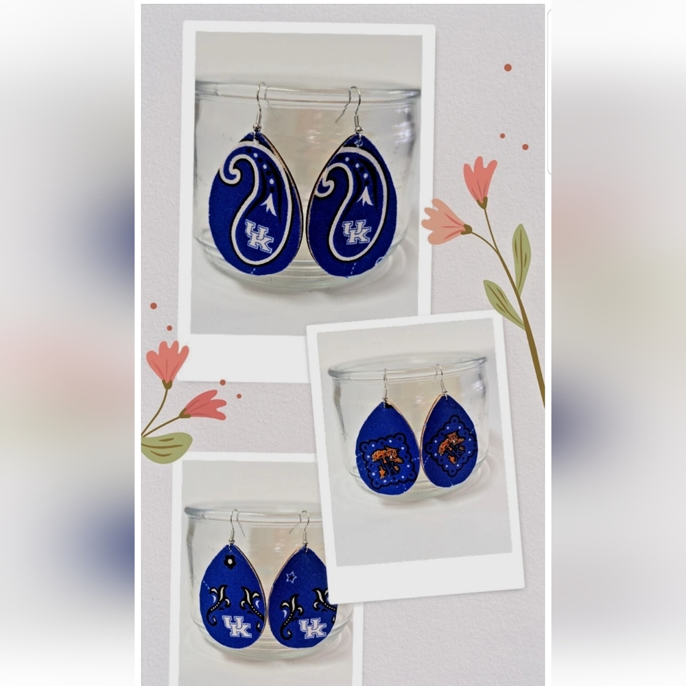 KY Paisley Teardrop Earrings-Wood